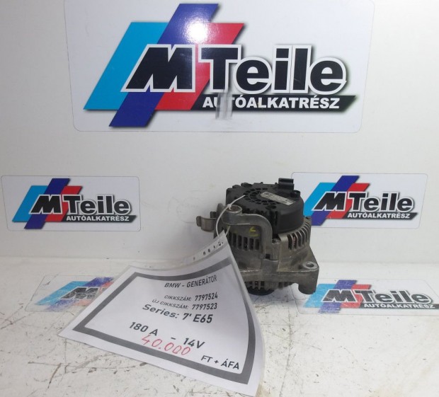 [GYRI BONTOTT] BMW - GENERTOR - 180 A - 14V - 7-ES / E65 - CIKKSZM